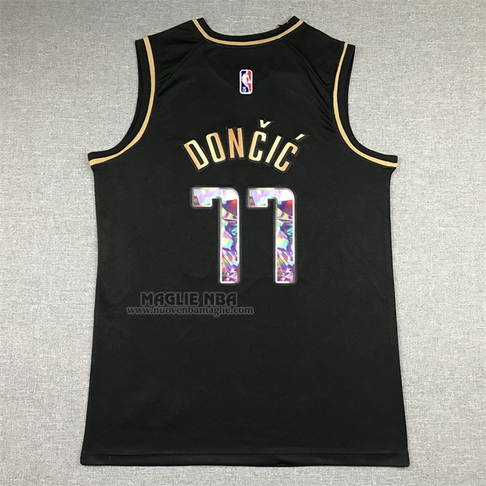 Maglia
 Luka Doncic NO 77 Dallas Mavericks Golden Edition 2021-22 Nero
